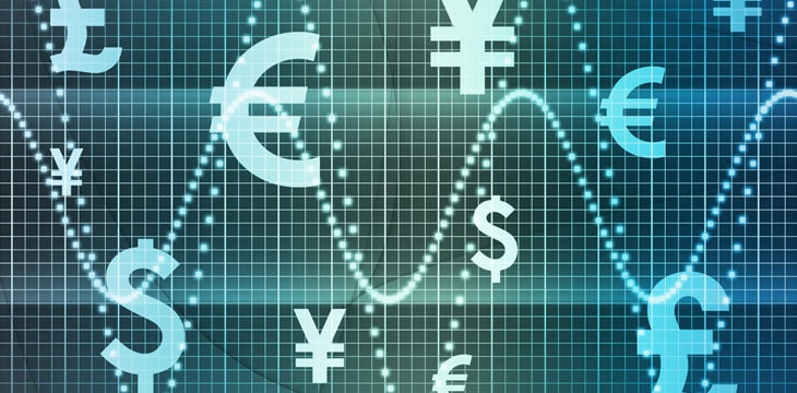 Blue World Currencies Business Abstract Background