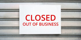 CLOSED out of business sign