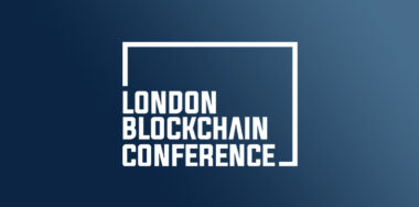 London Blockchain Conference logo with blue gradient background