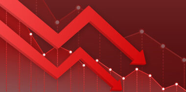 Money loss. Cash with down arrow stocks graph concept of financial crisis, market fall, bankcruptcy