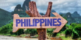 Philippines written on a wooden sign
