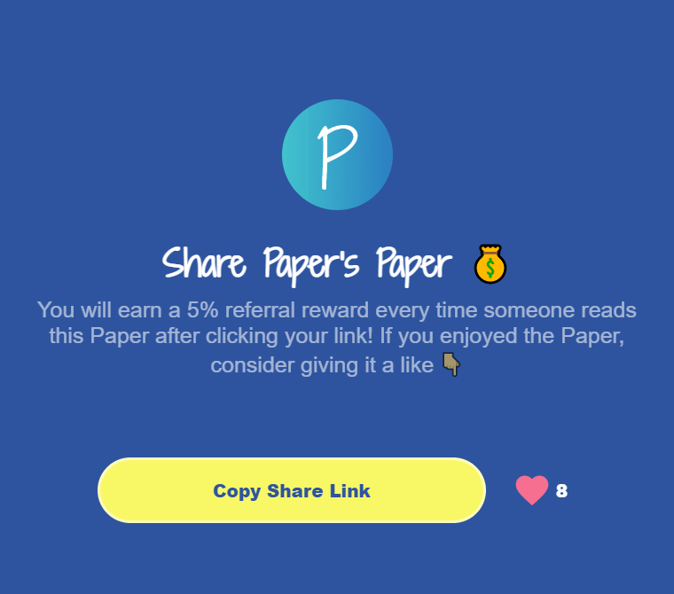 Poster on share Paper's paper earn 5% of the payment real-time