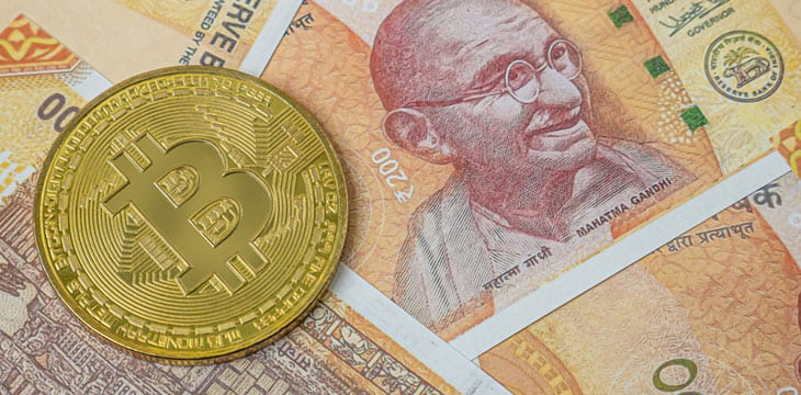 The India banknote and Bitcoin