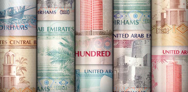UAE money background