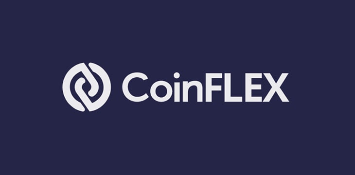 CoinFLEX logo with purple background