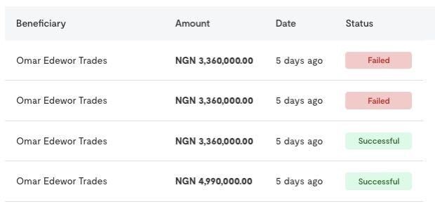 beneficiary status screnshot