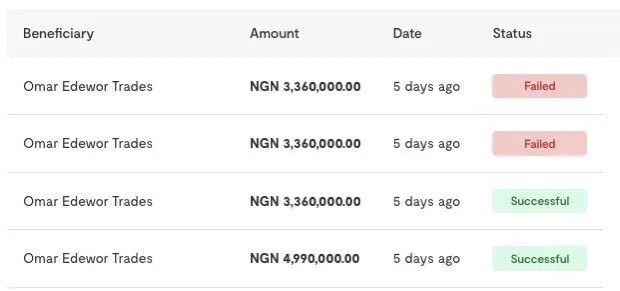 beneficiary status screnshot