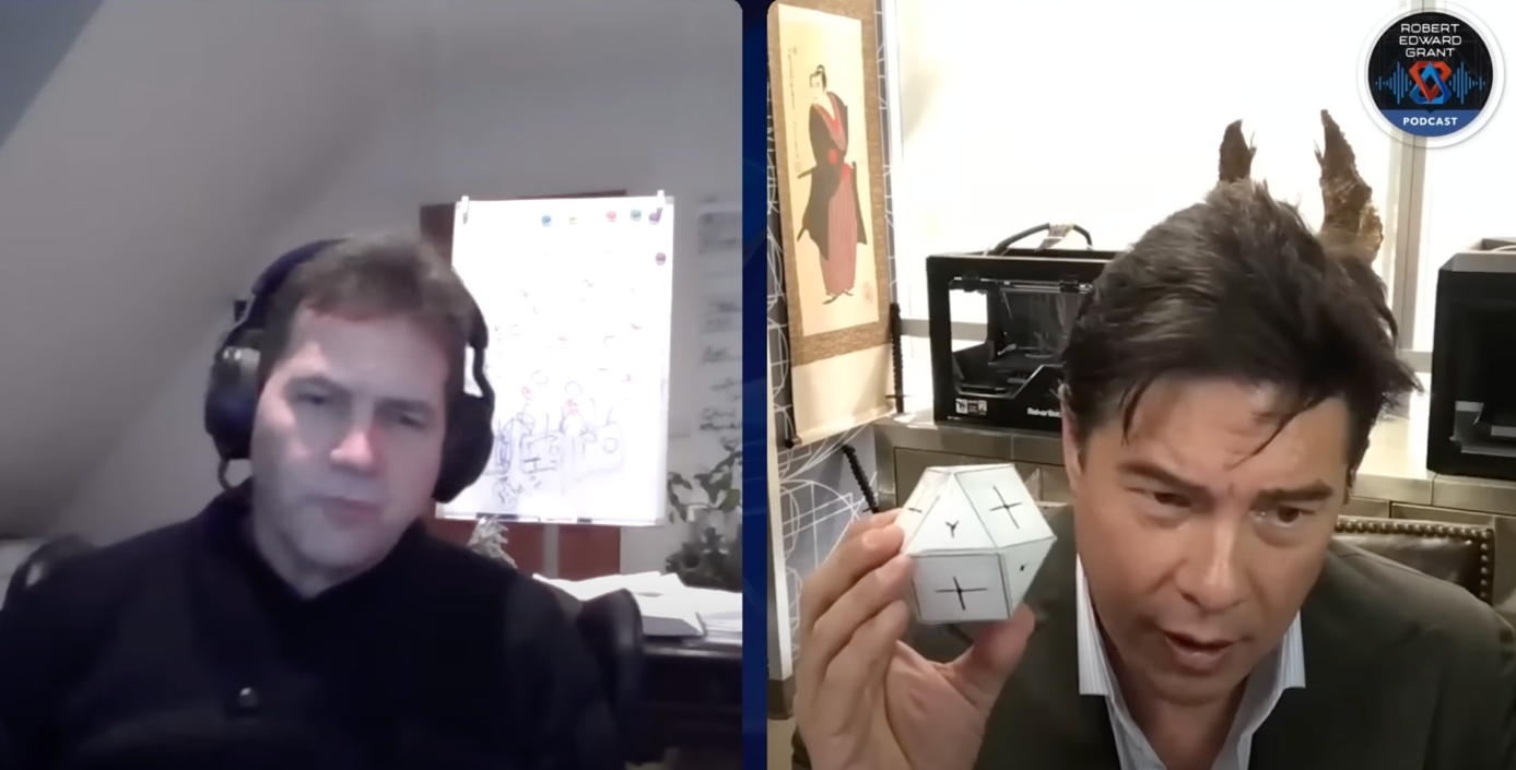 Australian polymath Dr. Craig Wright and entrepreneur Robert Edward Grant on a podcast