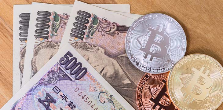 Bitcoin payment using cryptocurrency with Japan Yen money