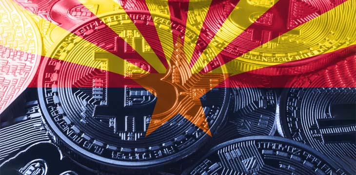 Arizona cryptocurrency concept background