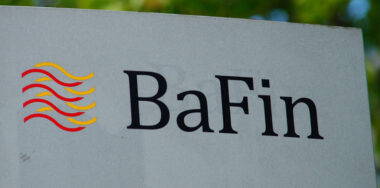 BaFin logo in a gray sign