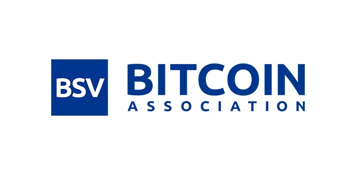 Bitcoin Association blue logo on plain white background