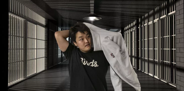 Do Kwon with prison cell background