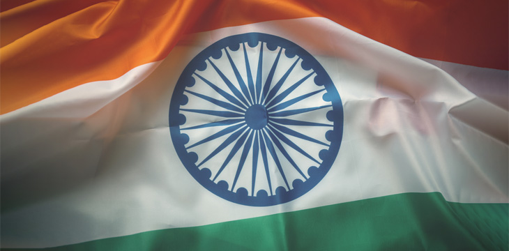 Wrinkled India flag