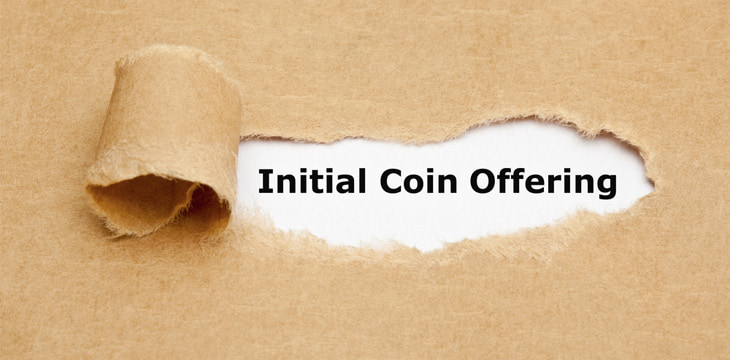 Initial Coin Offering Torn Brown Paper Background