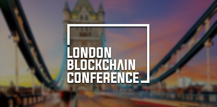 London Blockchain Conference logo with London bridge background