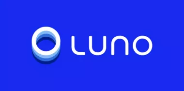 Luno logo in monochromatic blue background