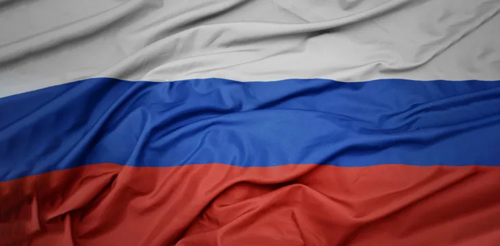 Wrinkled flag of Russia