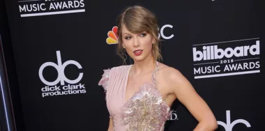 Photo-op image of Singer Taylor Swift at the 2018 Billboard Music Awards held at the MGM Grand Garden Arena