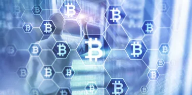 Bitcoin, Blockchain concept on server room background