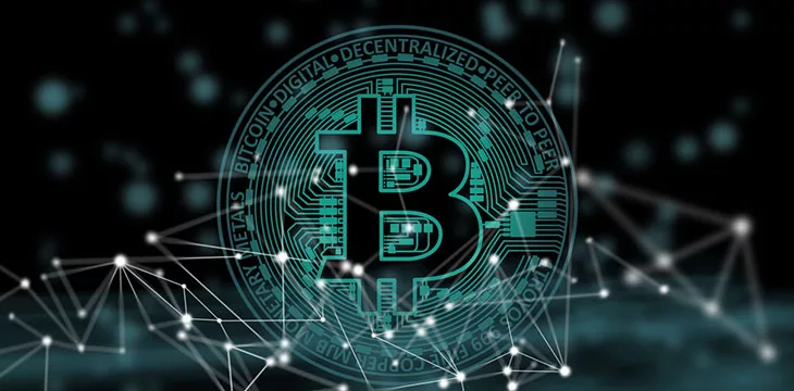 bitcoin and connections in black background