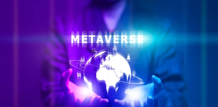 Worldwide business in metaverse virtual technology conceptual image