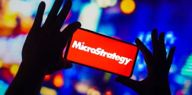 MicroStrategy logo on smartphone