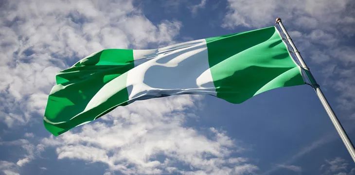 low angle shot of Nigerian Flag