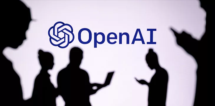 Open AI. Web Development Dreams Come True: Silhouetted Developers in Discussion with Company Logo