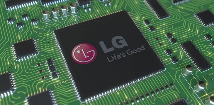 LG logo on printed circuit board