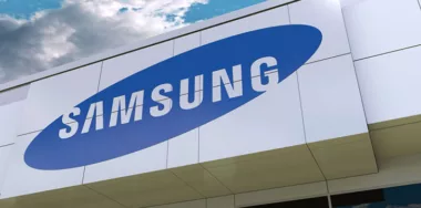 Logo of Samsung displayed on building facade