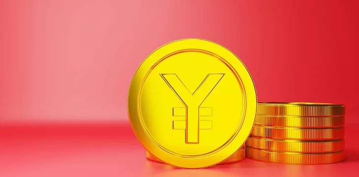 digital gold yuan coin concept