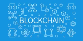 Blockchain vector concept outline