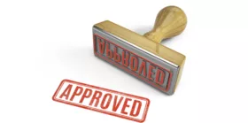3D rendering of approved stamp