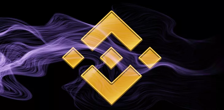 3D illustration of Binance-bnb virtual currency image with digital background