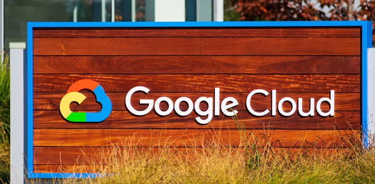Wooden Google Cloud sign displayed