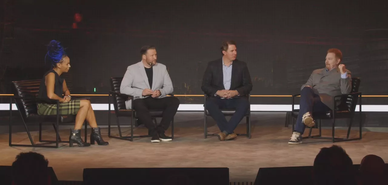 Lucy Hedges, Brooklyn Earick, Tony Mugavero and Ryan Kavanaugh at the London Blockchain Conference 2023