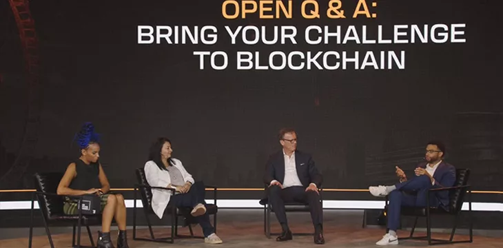 Open Q&A with Lucy Hedges, Joshua Henslee, Neve Taylor, Lars Jacob Boe on the London Blockchain Conference stage