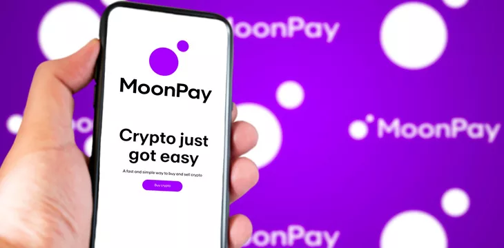 MoonPay company logo on smartphone screen