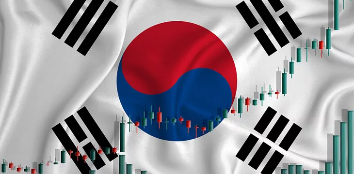 Flag of South Korea with bar graphs