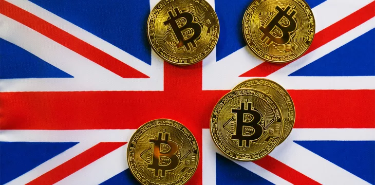 Bitcoin Gold Color on the Flag of United Kingdom