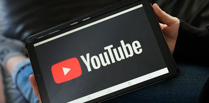 YouTube logo on an ipad