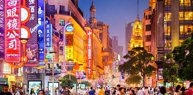 shopping street in shanghai, China
