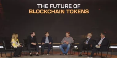Becky Liggero with Sean Griffin, John Pitts, Holgel Vogel, Christopher Messina, and Jackson Laskey at the London Blockchain Conference 2023