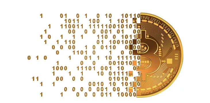 Bitcoin falling apart into binary numbers