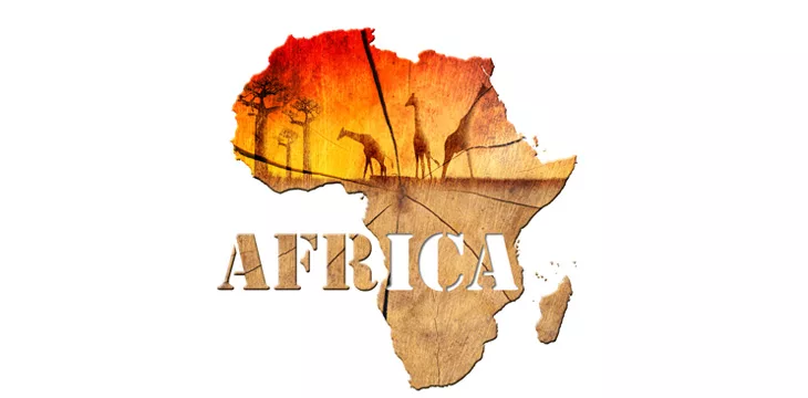 Africa Map Wooden Illustration