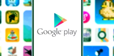 Smart phone with the logo of GOOGLE PLAY, digital store on android
