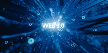 3D rendering of illuminated word WEB 3.0 technology, futuristic and network concept
