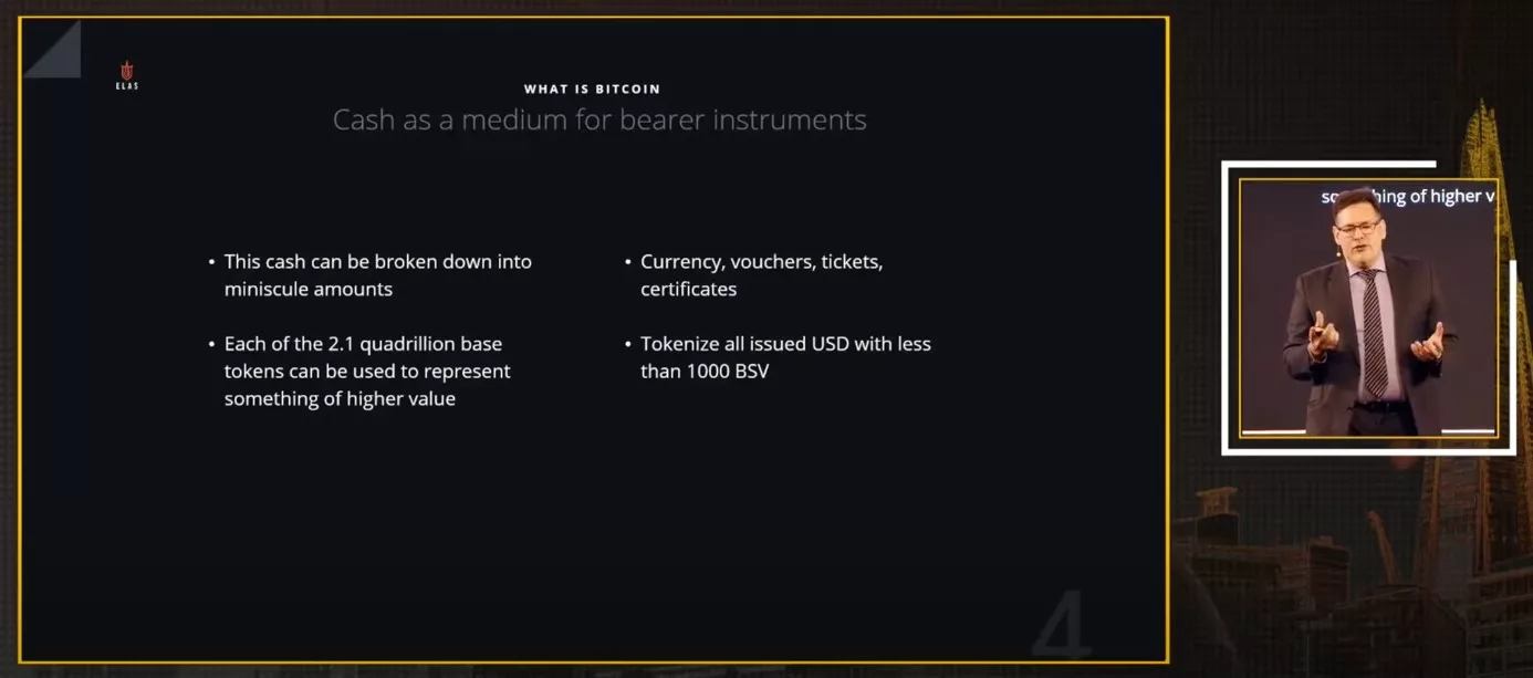 Cash as a medium for bearer instruments-a slide presented by Brendan Lee