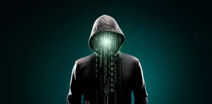 Computer hacker in hoodie